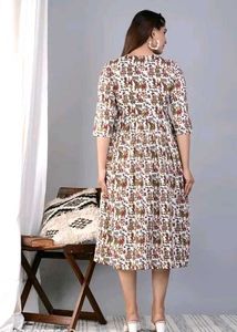 Feeding Kurti Nursing Dress with Kalmkari Print