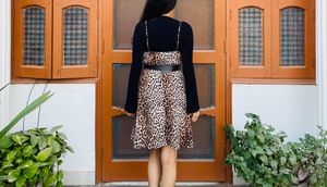 Leopard Print Mini winter Dress