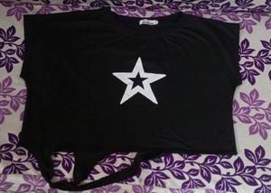 Adywg Black BeautifulDesign ⭐ CropTop Half Arm Y2K