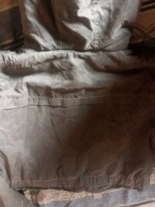 Olive Green Hooded Cropped Jacket