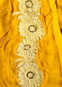 Yellow Embroidered Kurti Top