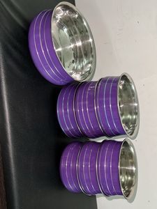 Purple serving Stainless Steel Bowls(Set)