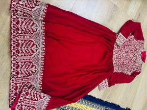 Red Embroidered Indian Dress
