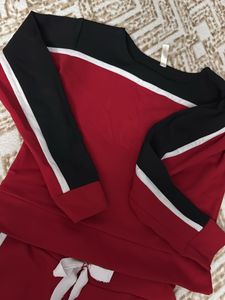 Red Black coord suit