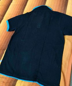 Fanideaz Men Black Cotton Casual Polo Tshirt