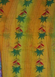 New Yellow Saree With Beautiful Leaf Printing,  Fall Pico Is Not Done And Also It Doesn&#39;t Have Blouse Piece.