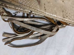 Gold Snake Print Sling Bag