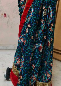 fully thread 🧵 embroidery 🪡 black 🖤 saree 🔥