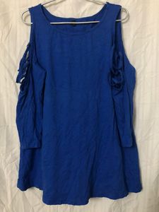 Blue Top  with cutout sleeves