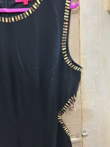 Black Sequins Work Gown