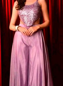Embroidery Shoulder Straps Crop Top Plazzo Duppata