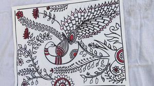 Canvas  Madhubani picock painting🔥💯✨️
