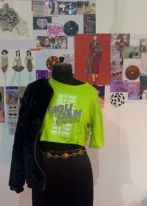 Neon Green Boxy Graphic Tee