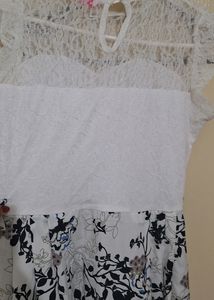 White N Beige Maxi Dress