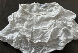 BERSHKA White Ruffled Skirt USA SIZE S