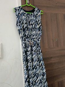 Abstract Print Maxi Dress