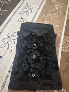 New Floral Velvet black Shirt