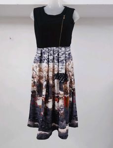 Abstract Print Midi Dress