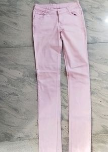 Baby Pink Lady Jeans With Label.