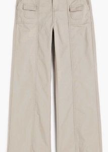 Beige Wide Leg Pants