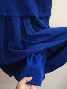 NAVY BLUE COLOR PARTY WEAR FROCK WITH LINING