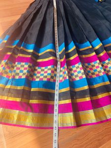 Zari Work Blue And Black Lehenga Choli