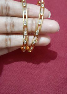 Golden Bangles with Stones