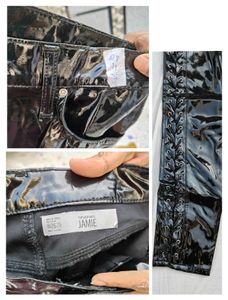 TOPSHOP MOTO Lace Up Vinyl Jamie Pants