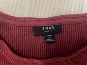 SMOG Slim Fit Ribbed Tee - Size S