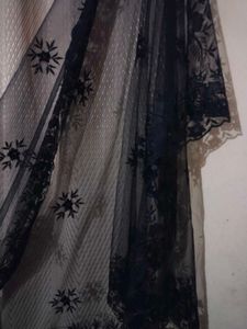 Elegant Black Net saree