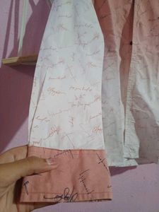 Ombre print shirt white / pink gradient