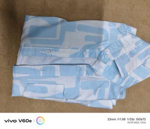 Patterned Blue Shirt