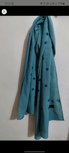 Red Pashmina Shawl and dotted blue shawl / scarf combo