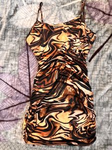 Stylish Swirl Print Bodycon Dress
