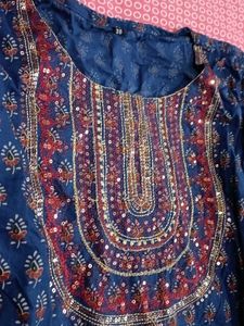 Elegant Blue Printed Kurta