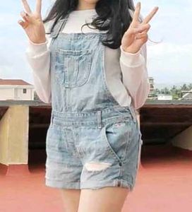 Hollister Denim Short Overalls