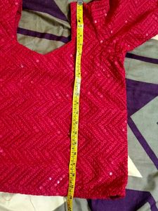 Red Embellished Blouse
