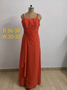 Coral Chiffon Gown