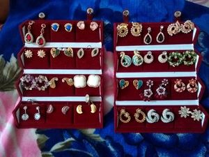 Earrings Organiser Storage Velvet Box