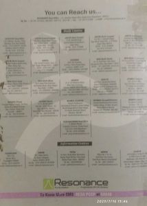 Resonance Class XI &amp; XII