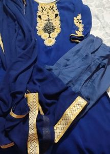 Party Wear Embroidered Suit With Dupatta 💙