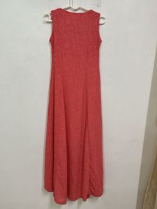 Coral Sleeveless Party Dress