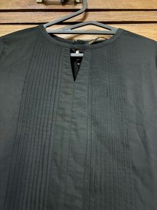Elegant Black Pleated Kurti – Size L-XL