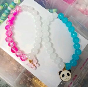 Beaded Charm Bracelets - Set of 2