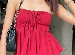 Sleeveless Red Tube Top