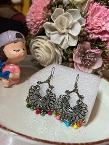 Oxidised Dangle Earrings