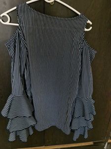 Striped Cold Shoulder Top