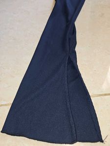 Unique Navy Blue Asymmetrical Long Sleeve Top