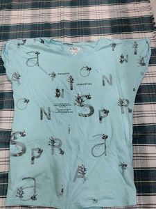 Blue Graphic Print Tee
