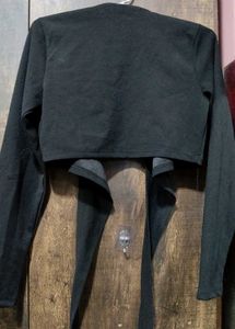 Black Cropped Tie-up Shrug Cardigan 🖤
